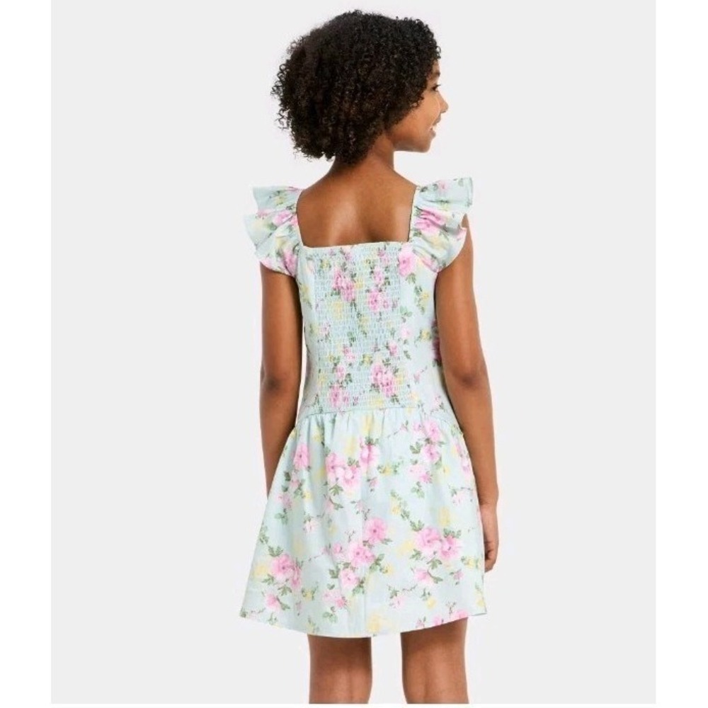 Art Class Flutter Sleeve Floral Dress (Size L 10/12)